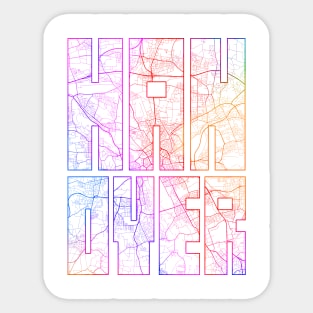 Hanover, Germany City Map Typography - Colorful Sticker